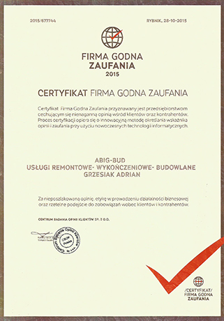 Certyfikat Rzetelna Firma